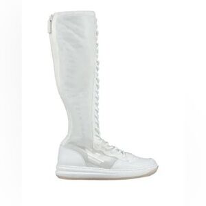 Emporio Armani Knee High Boots - all white and mesh